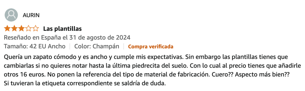 opinion sobre Hobibear en Amazon de 3 estrellas
